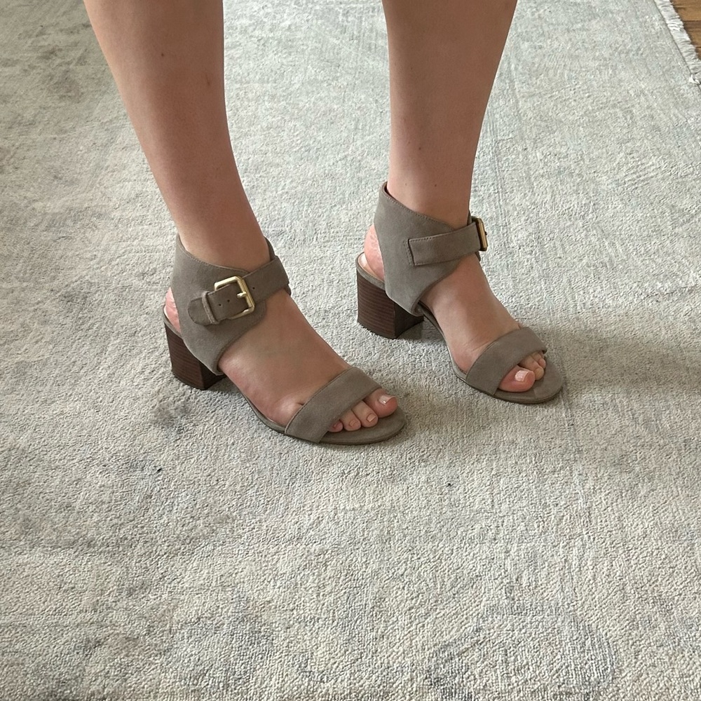 Nine West grey buckle block Heels / sandals